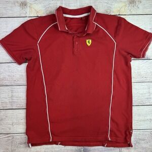 Ferrari Official Licensed Red Polo Shirt Men's L Scuderia Logo Racing Gear
